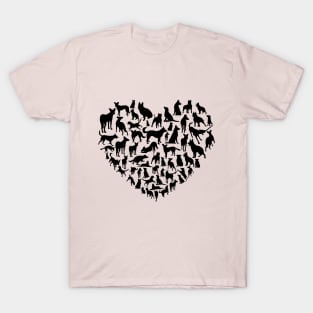 dogs love heart T-Shirt